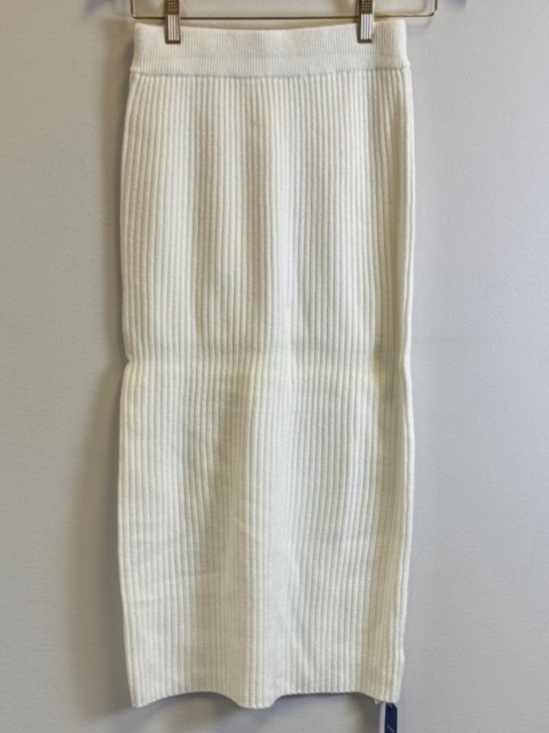 Chouyatou Dresses & Skirts - Chic White Ribbed Pencil Skirt